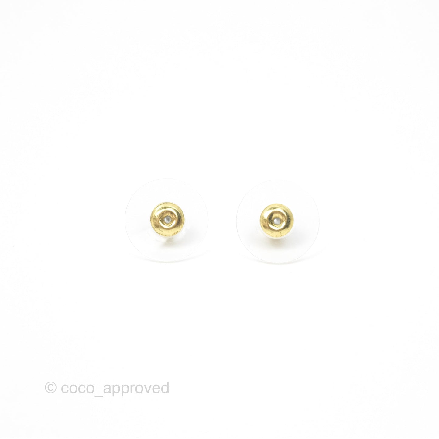 Chanel CC Pearl Heart Drop Earrings Gold Tone 22V