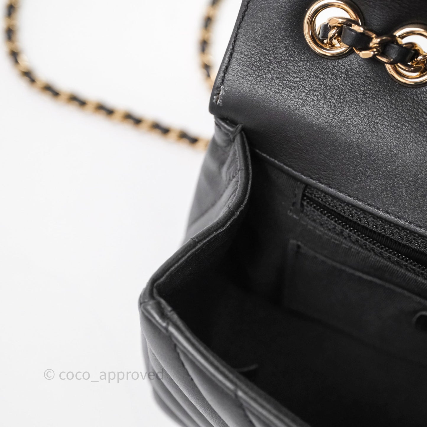 Chanel Small Statement Chevron Flap Bag Black Gold Hardware