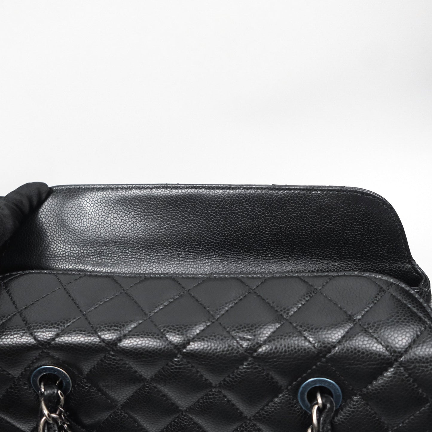 Chanel Quilted Small City Shopping Bag Black Caviar Ruthenium Hardware