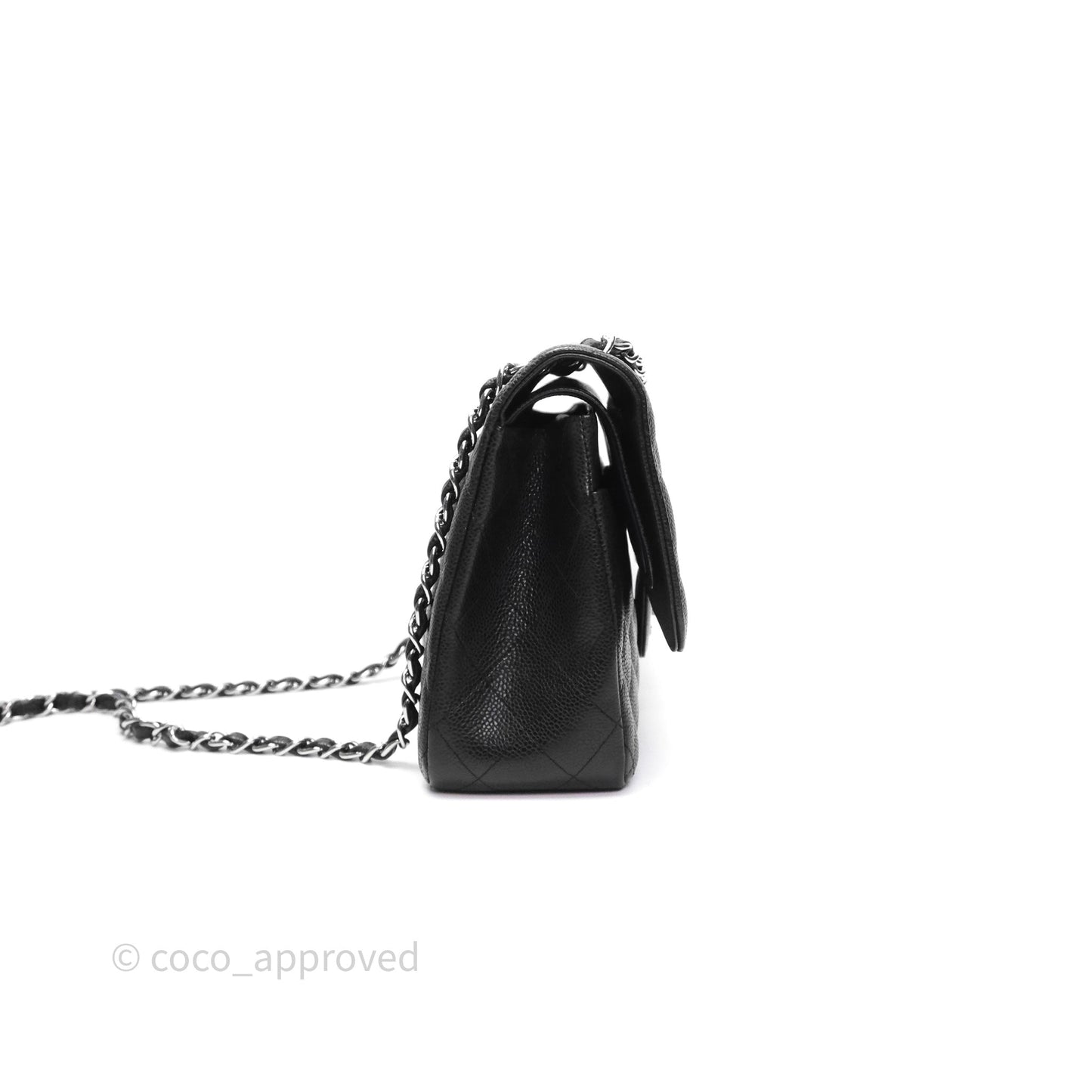 Chanel Jumbo Double Flap Black Caviar Silver Hardware⁣⁣
