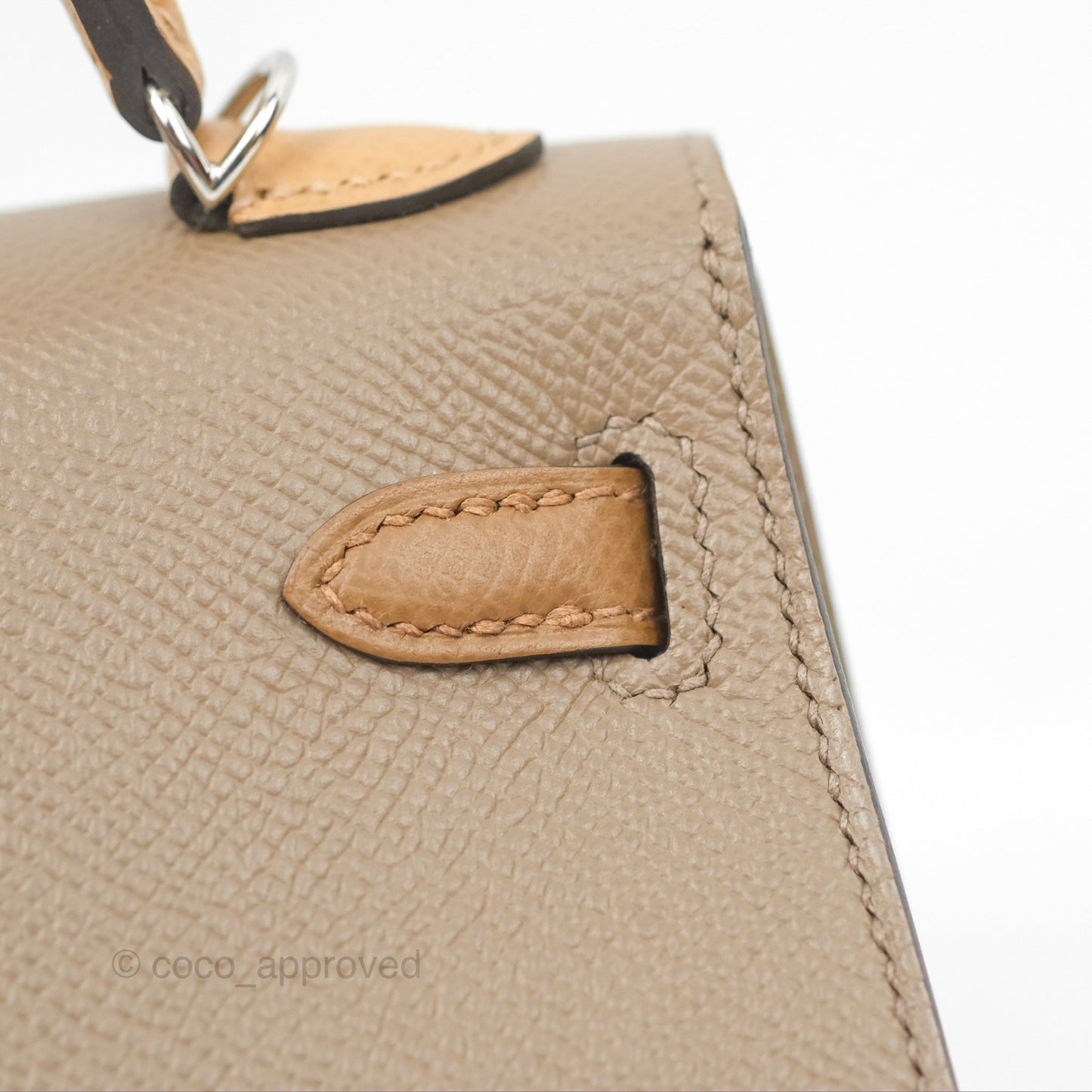 Hermès Mini Kelly II Etoupe 18/Alezan 3G/Biscuit 48 Epsom Palladium Hardware