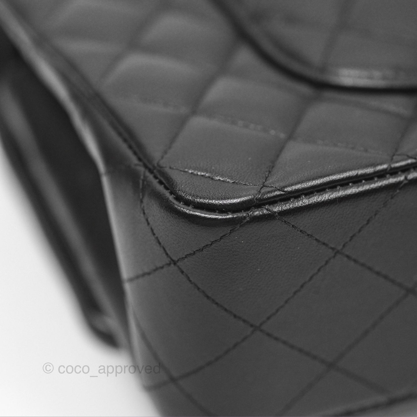 Chanel Classic M/L Medium Flap Quilted Black Lambskin Gold Hardware