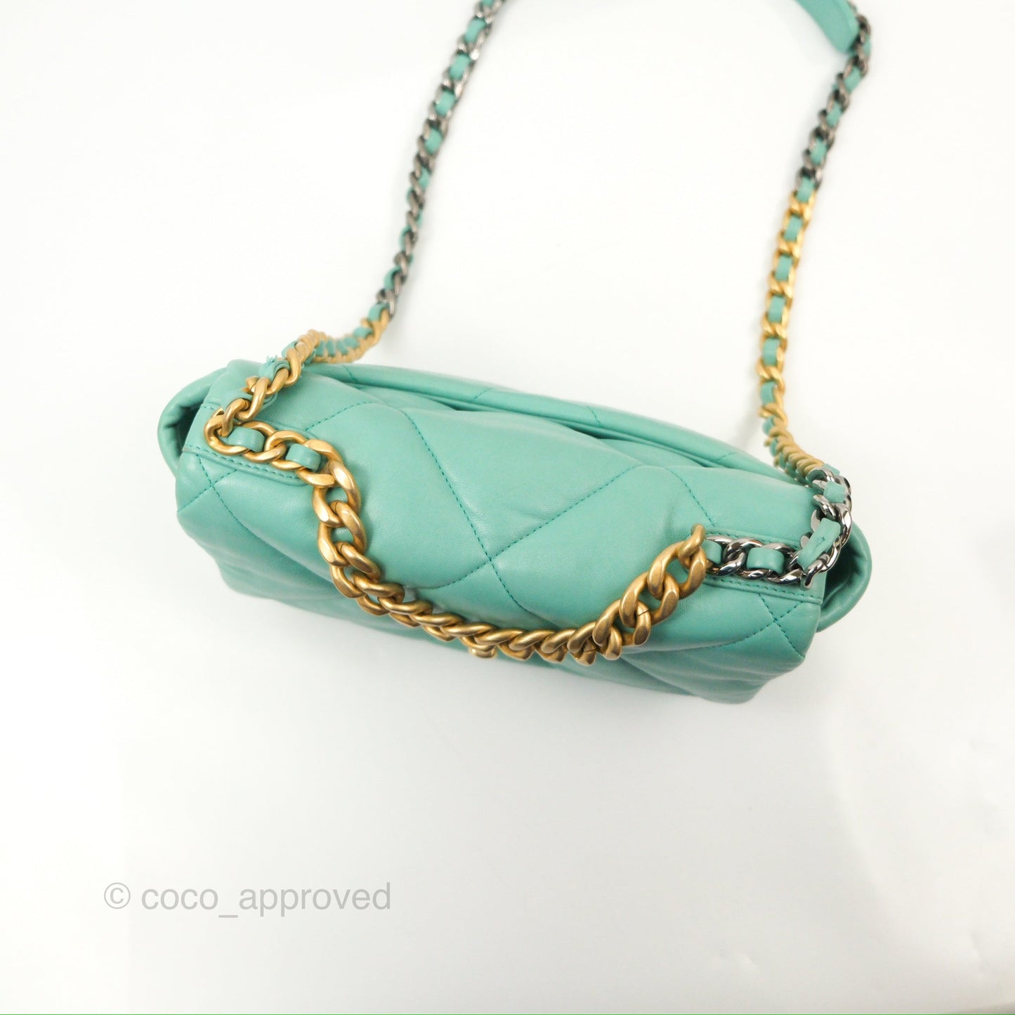 Chanel 19 Small Tiffany Blue Mixed Hardware