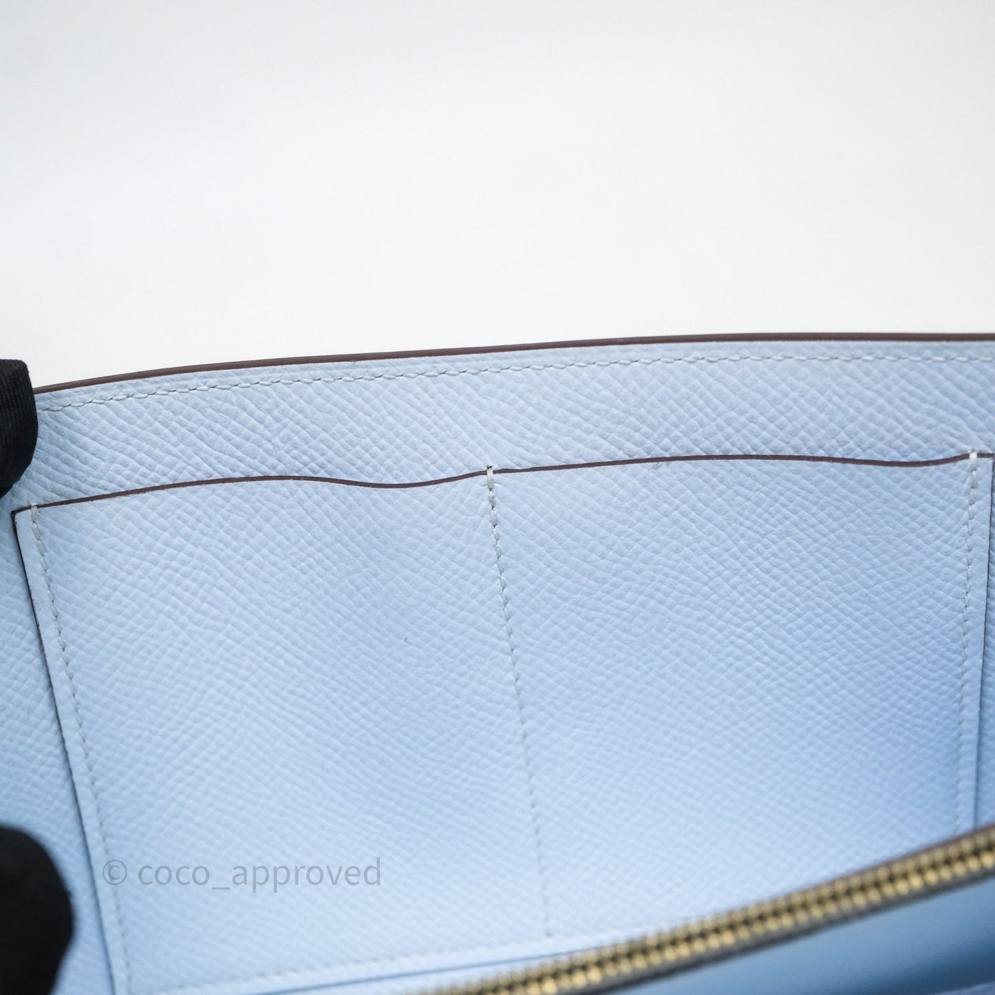 Hermes Kelly To Go Bleu Brume Epsom Gold Hardware