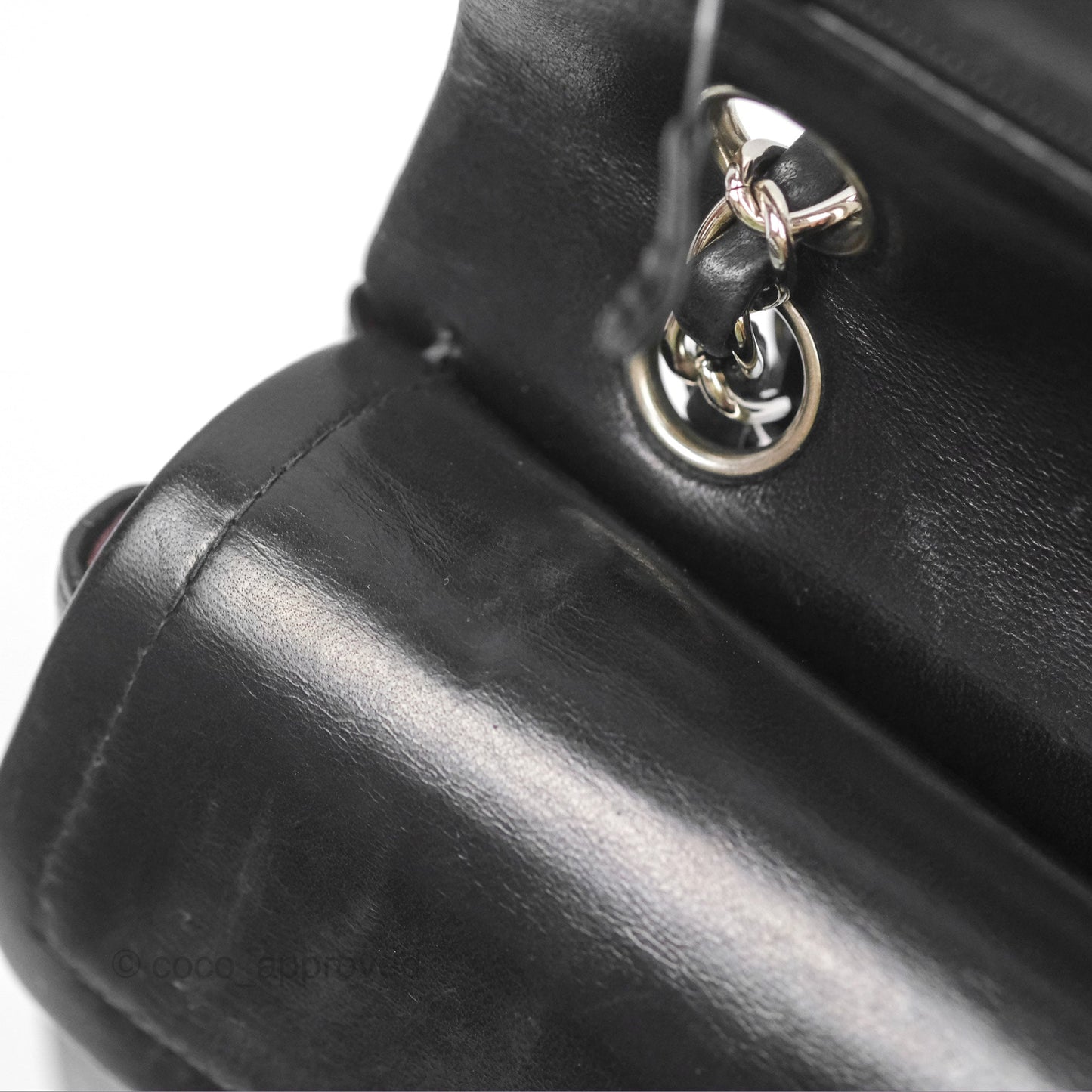 Chanel Vintage Small Classic Flap Black Lambskin Silver Hardware