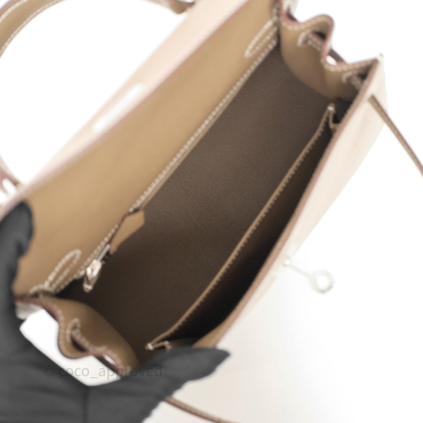 Hermes Kelly 25 Etoupe 18 Palladium Hardware