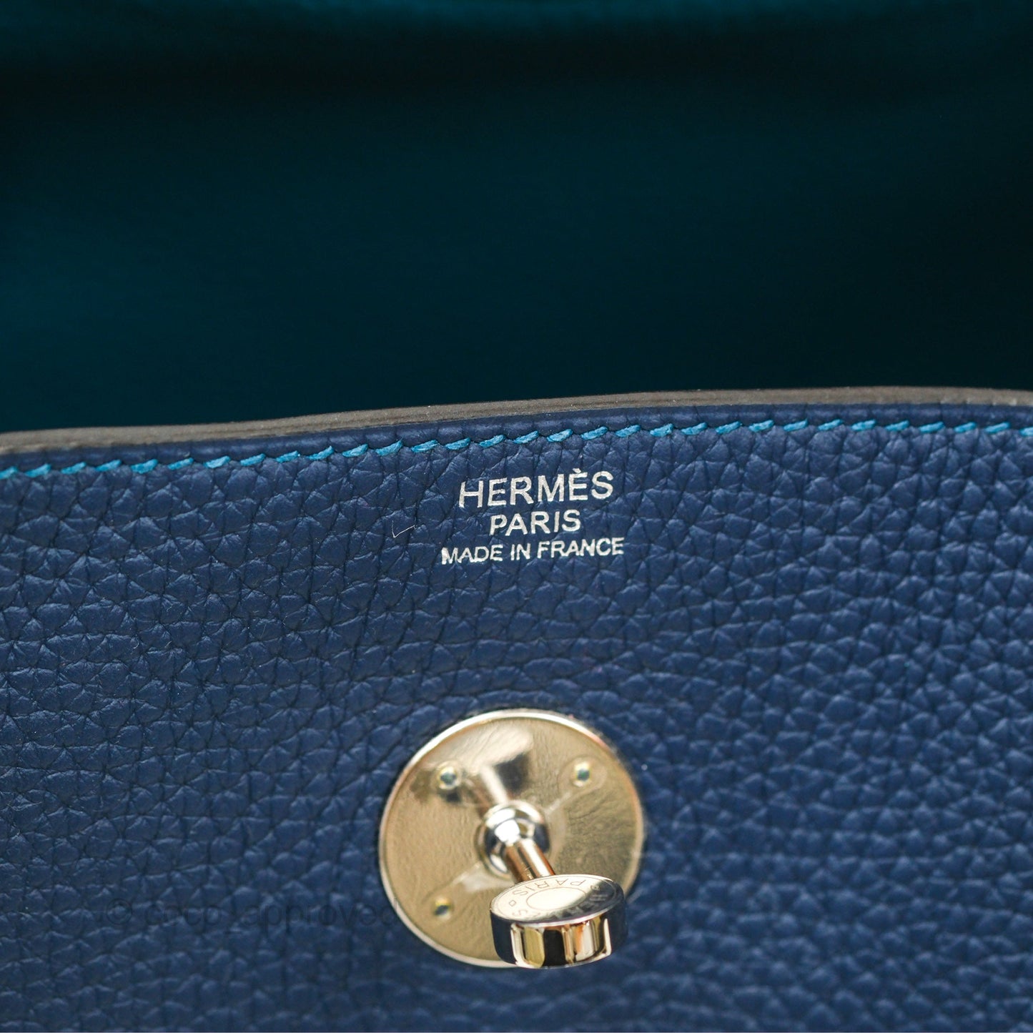 Hermès Lindy 30 Blue Saphir/ Blue Izmir Clemence Palladium Hardware