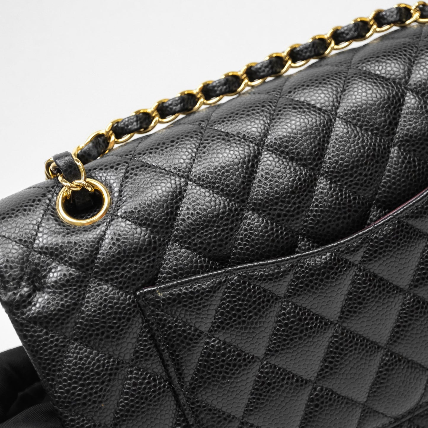 Chanel Classic Medium Flap Quilted Black Caviar Gold Hardware