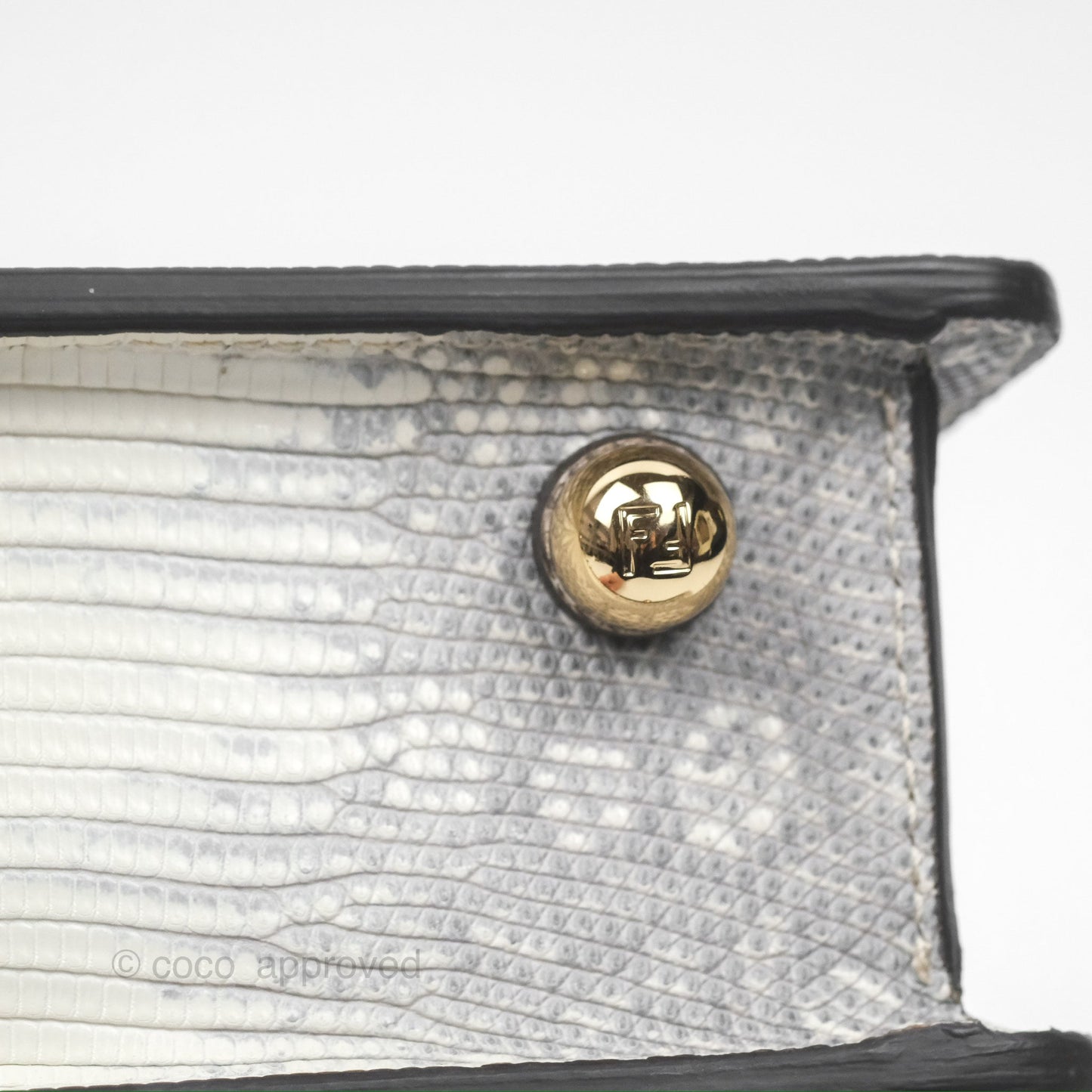 Fendi Peekaboo ISeeU Petite White lizard Leather Bag