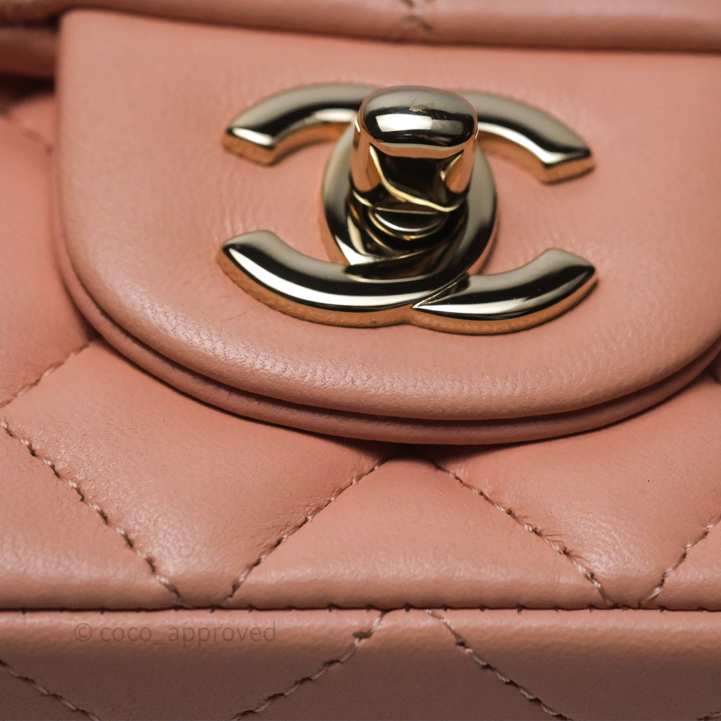 Chanel Quilted Mini Rectangular Flap Pink Lambskin Gold Hardware