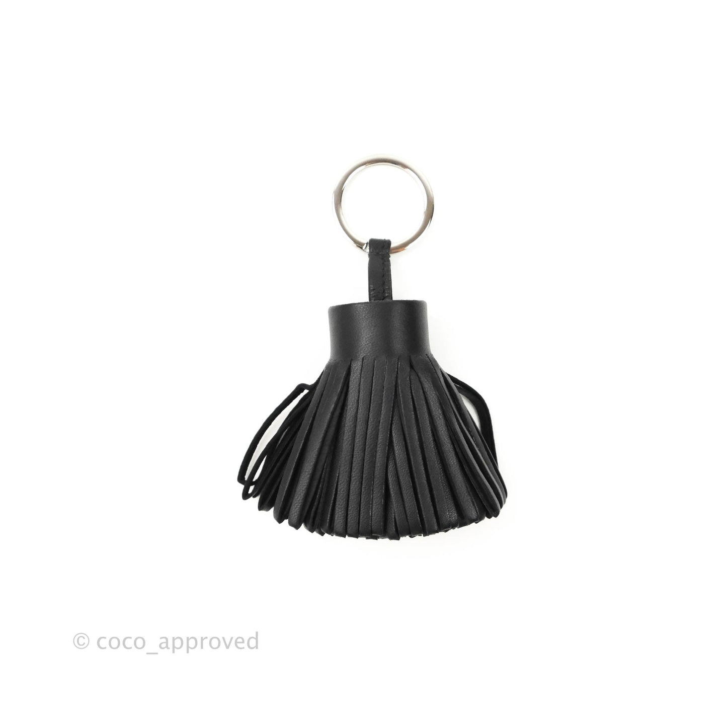 Hermès Black Lambskin Leather Carmen Key Ring