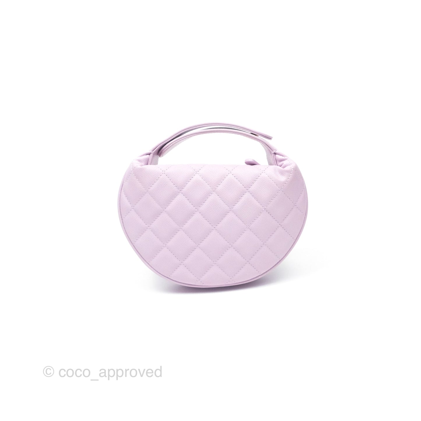 Chanel Bow Hobo Pouch Lilac Caviar Gold Hardware 24S