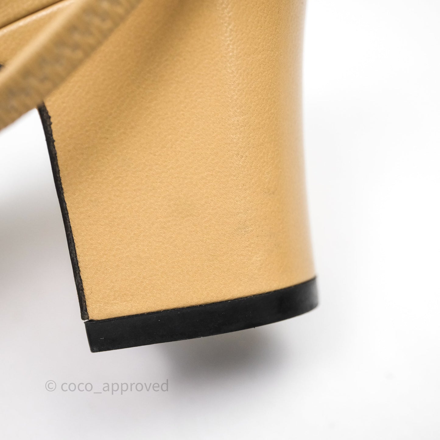 Chanel Classic Slingback Beige Black Leather Size 37