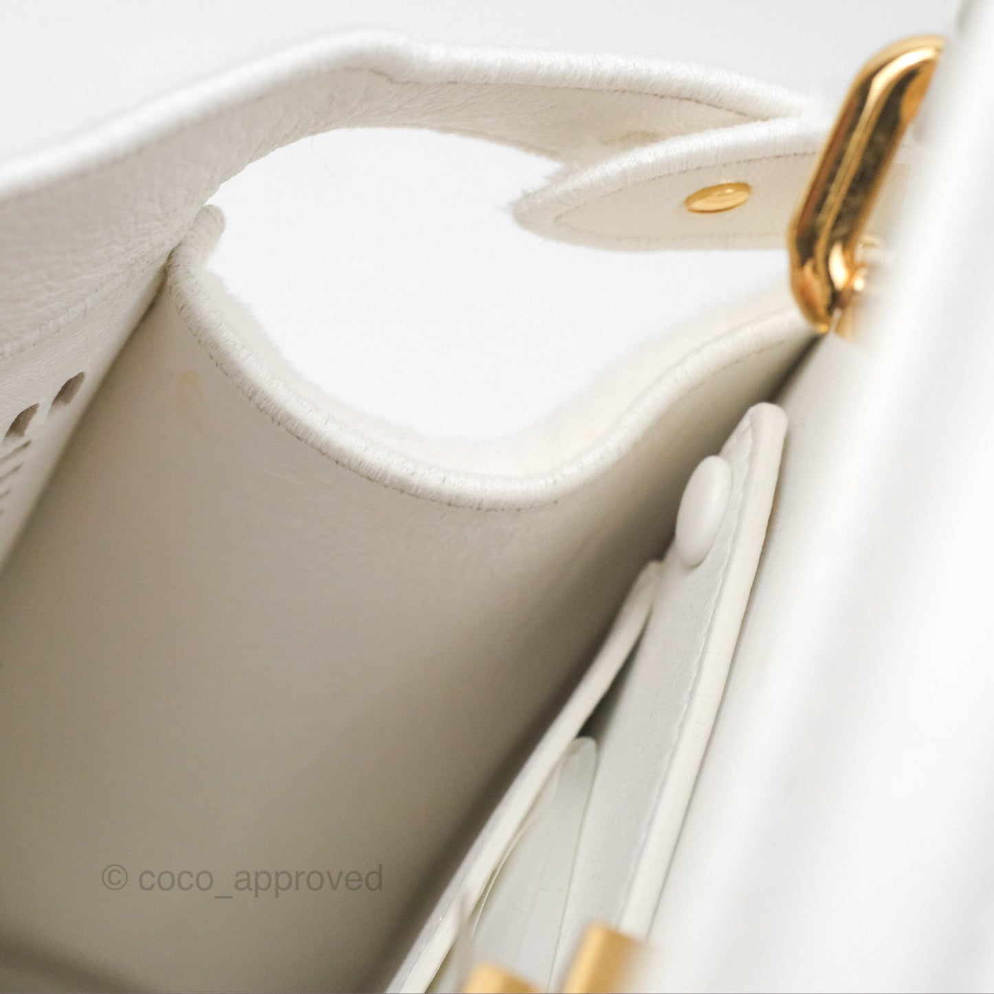 Fendi Peekaboo Medium Mink Fur White Gold Hardware