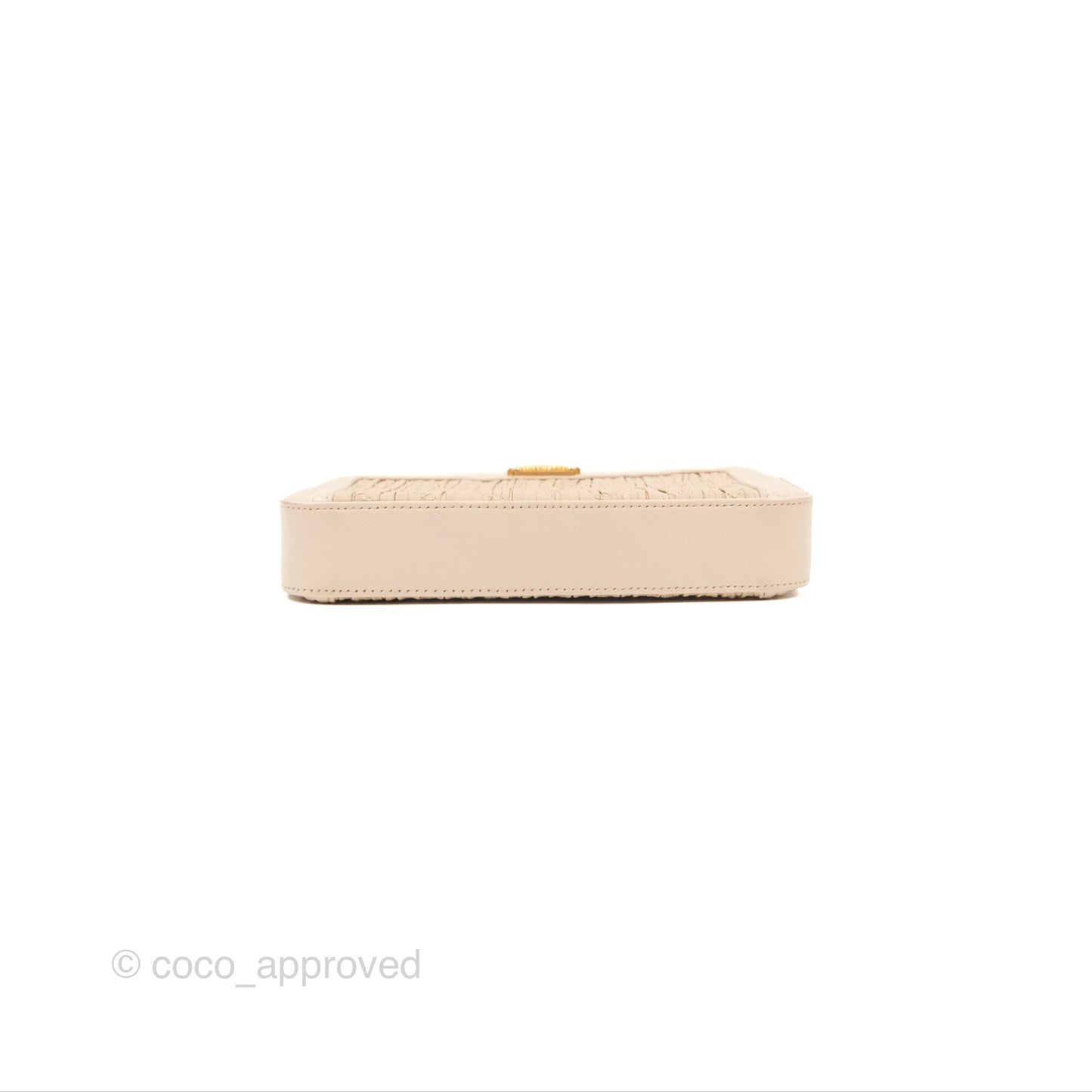 Chanel Boy Double Zip Clutch On Chain Chevron Pale Beige Aged Gold Hardware