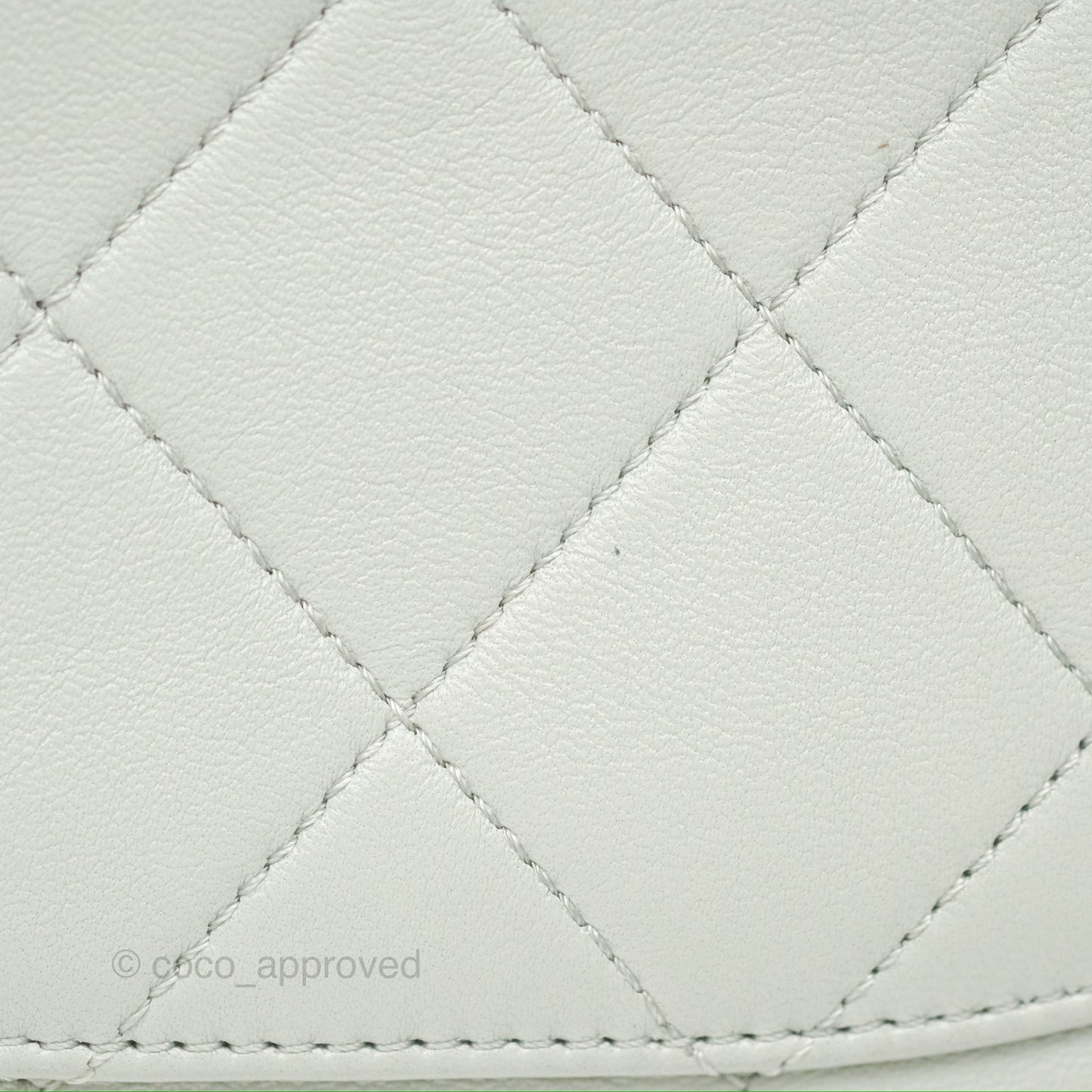 Chanel Chain Handle Flap Light Grey Calfskin Aged Gold Hardware
