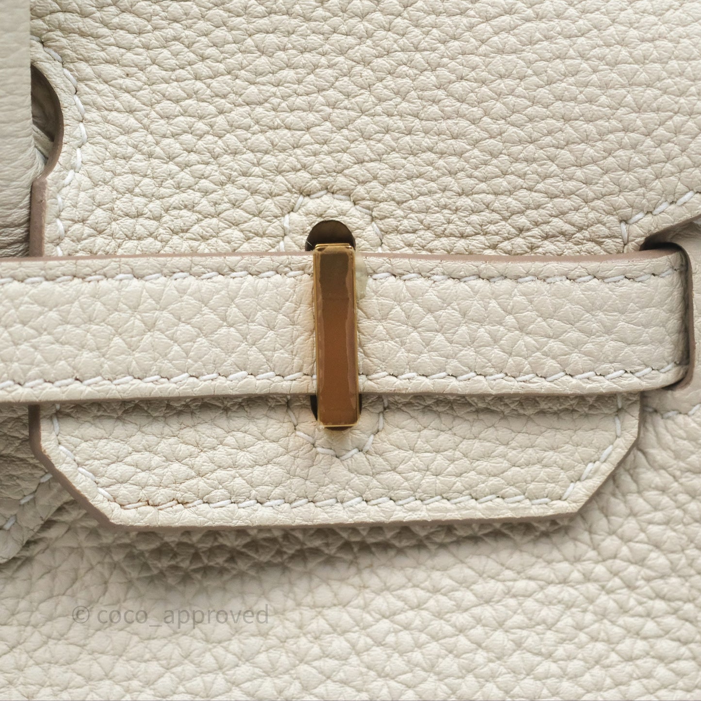 Hermès Birkin 25 Retourne Craie 10 Togo Gold Hardware