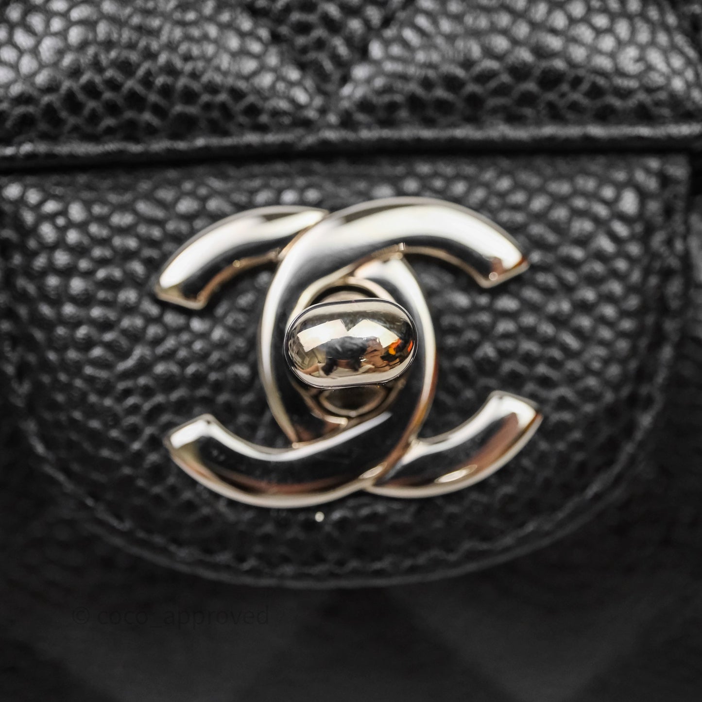 Chanel East West Flap Bag Black Caviar Silver Hardware
