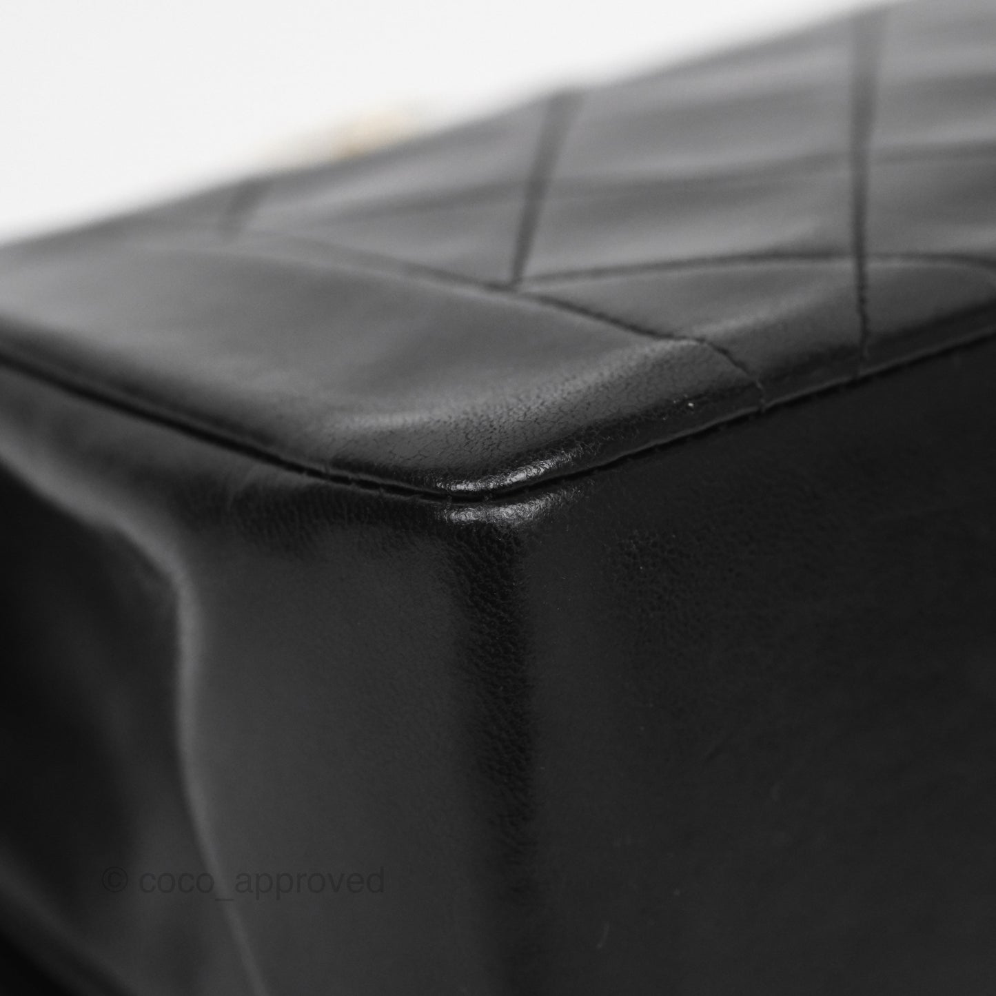 Chanel Vintage Small Classic Diana Quilted Black Lambskin 24K Gold Hardware
