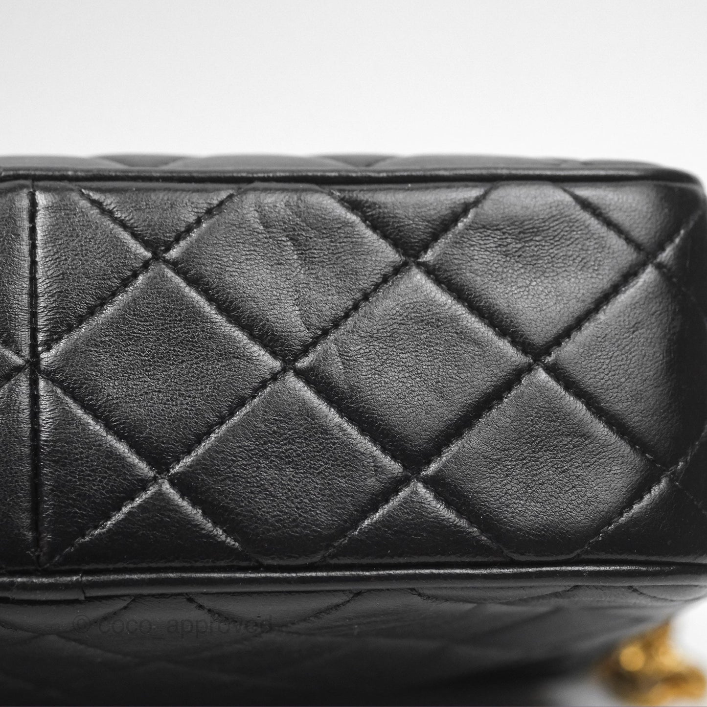 Chanel Vintage Diana Fringe Camera Bag Black Lambskin 24K Gold Hardware