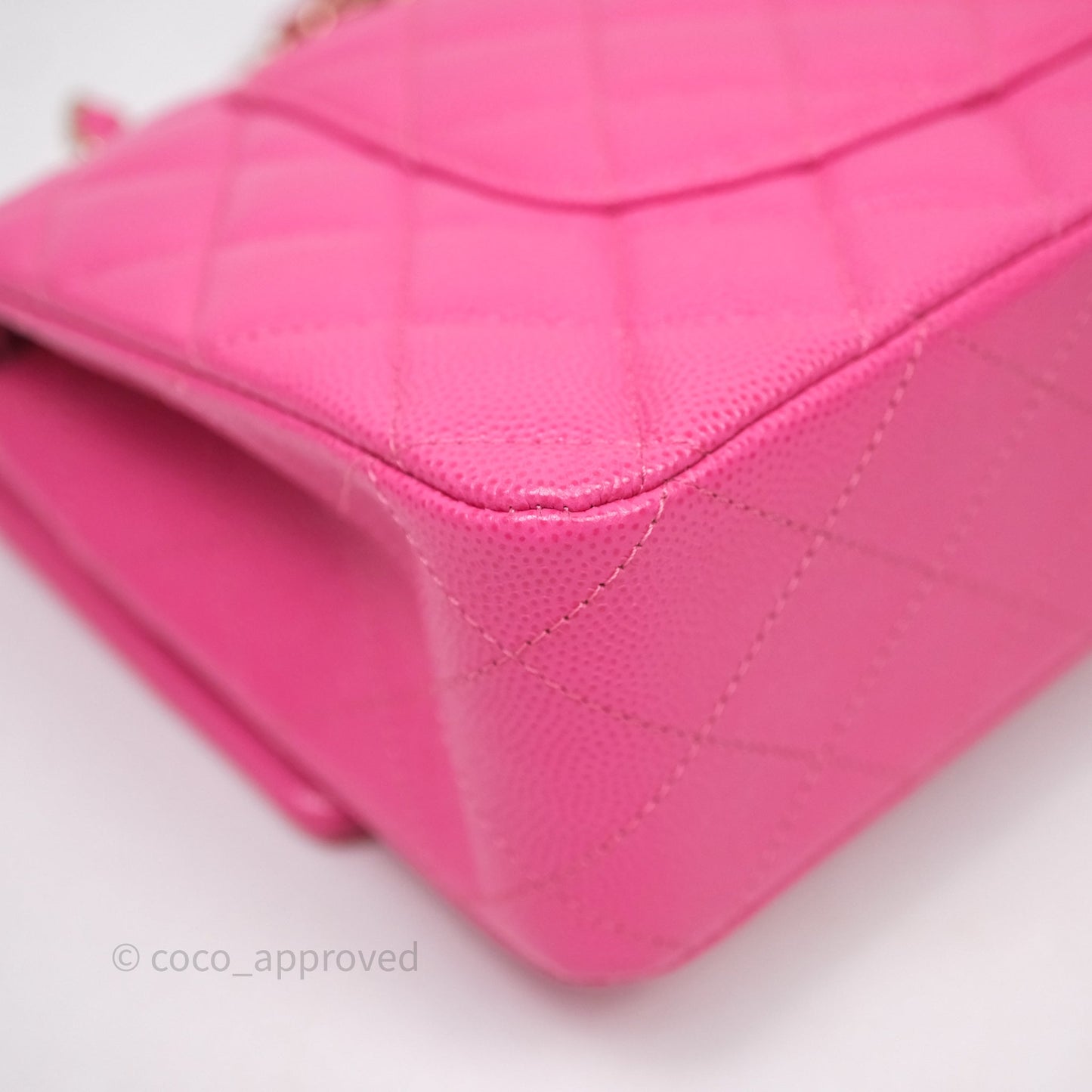 Chanel Classic M/L Medium Flap Quilted Hot Pink Caviar Gold Hardware