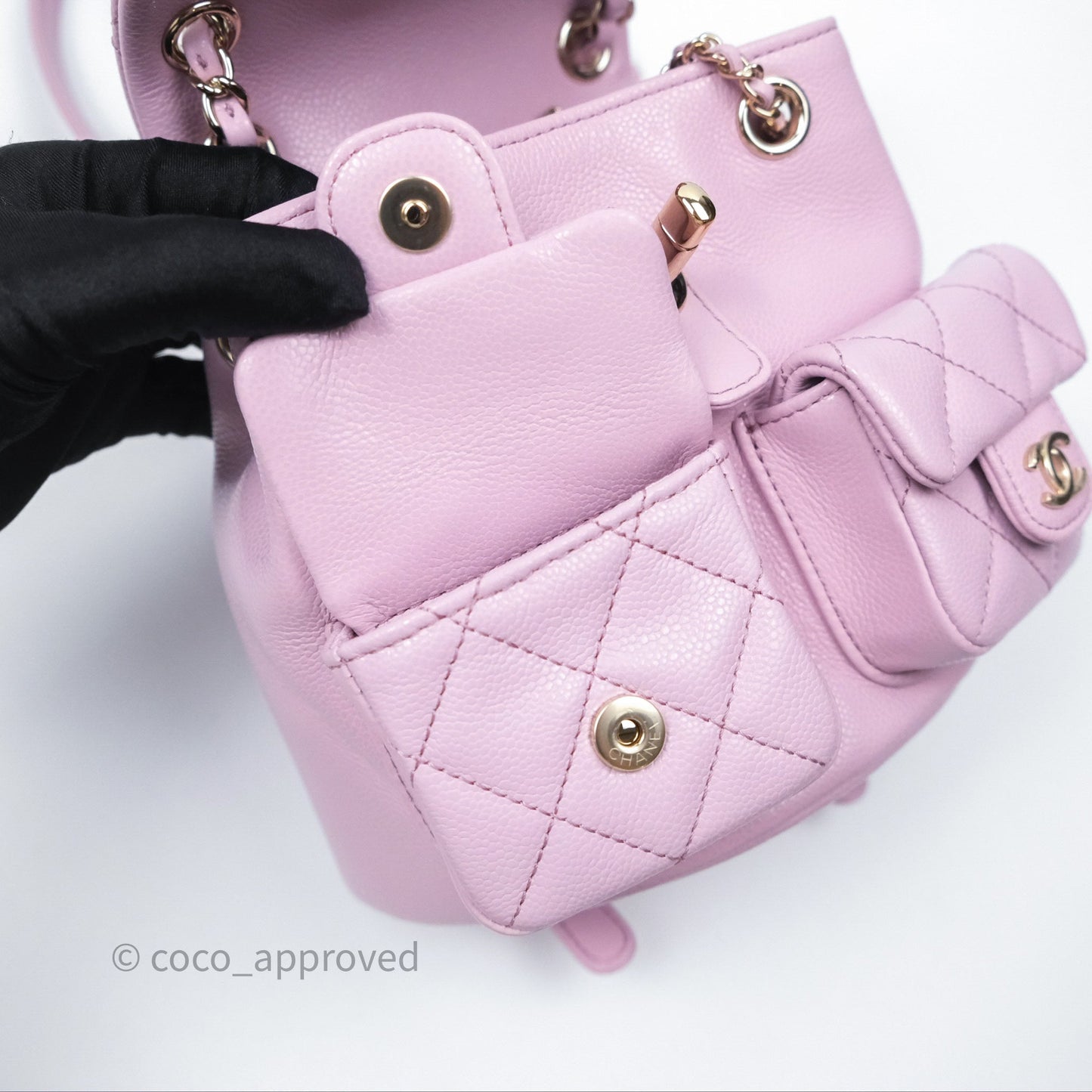 Chanel Mini Duma Backpack Pink Lilac Caviar Gold Hardware