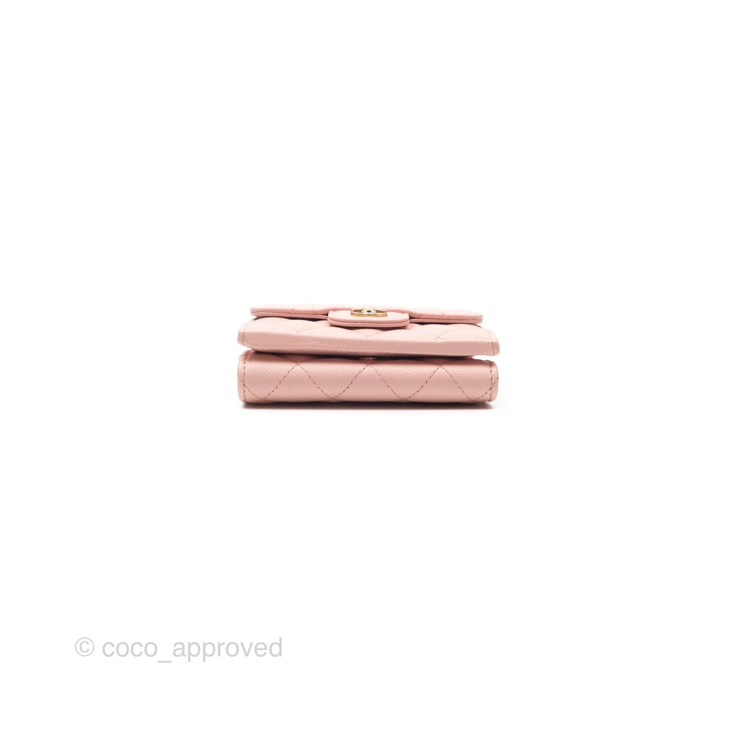Chanel Quilted Small Classic Flap Trifold Wallet Pink Caviar Gold Hardware