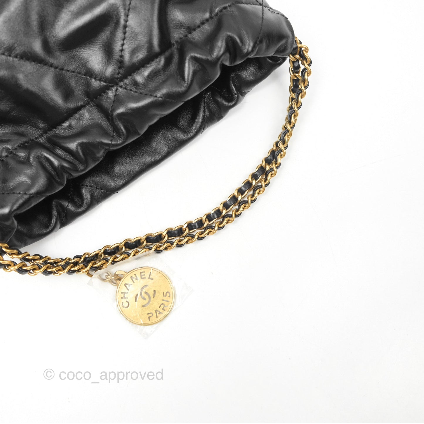 Chanel 22 Mini Bag Black Shiny Crumpled Calfskin