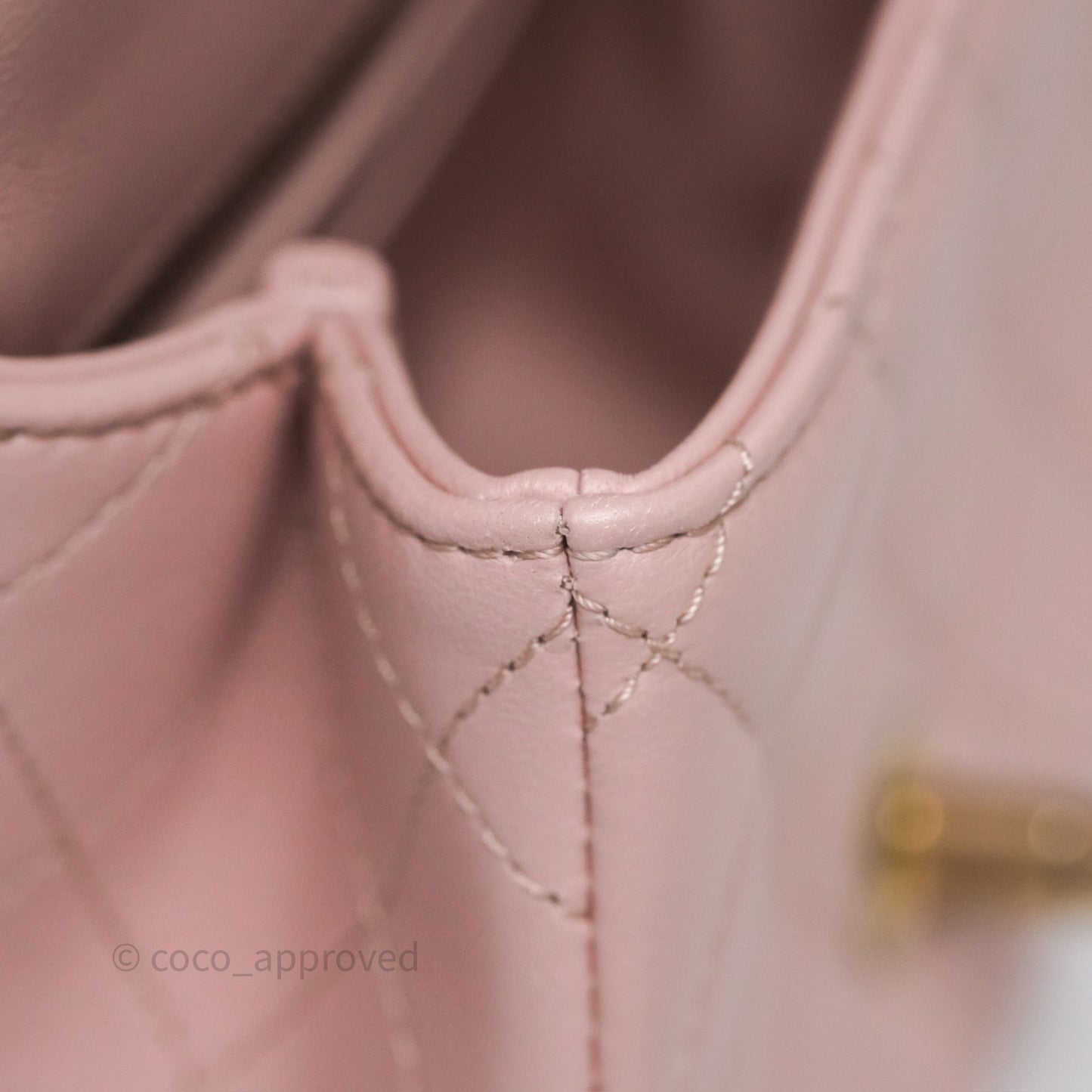 Chanel Quilted Mini Square Flap with Camellia Adjustable Chain Pink Clair Lambskin