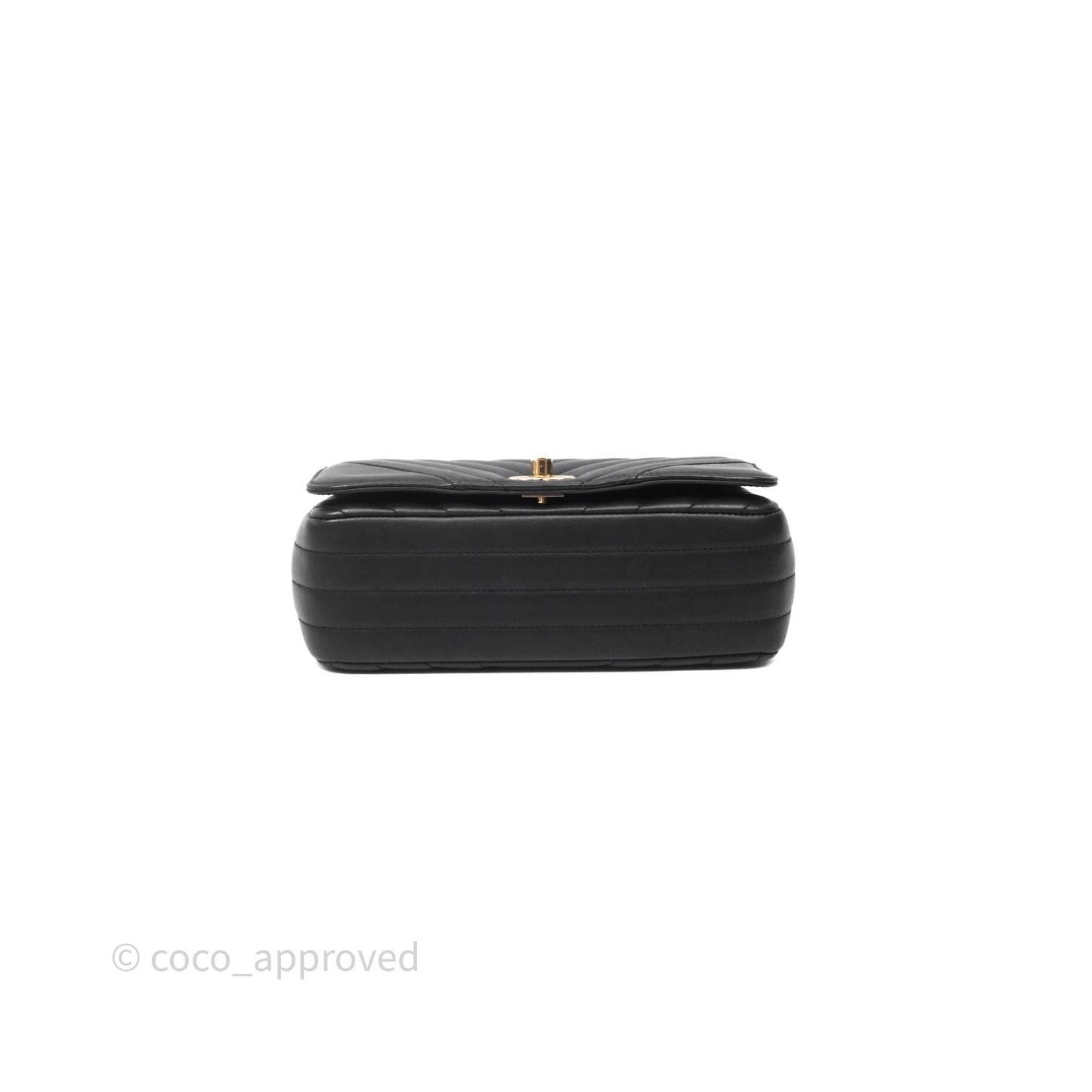 Chanel Small Statement Chevron Flap Bag Black Gold Hardware