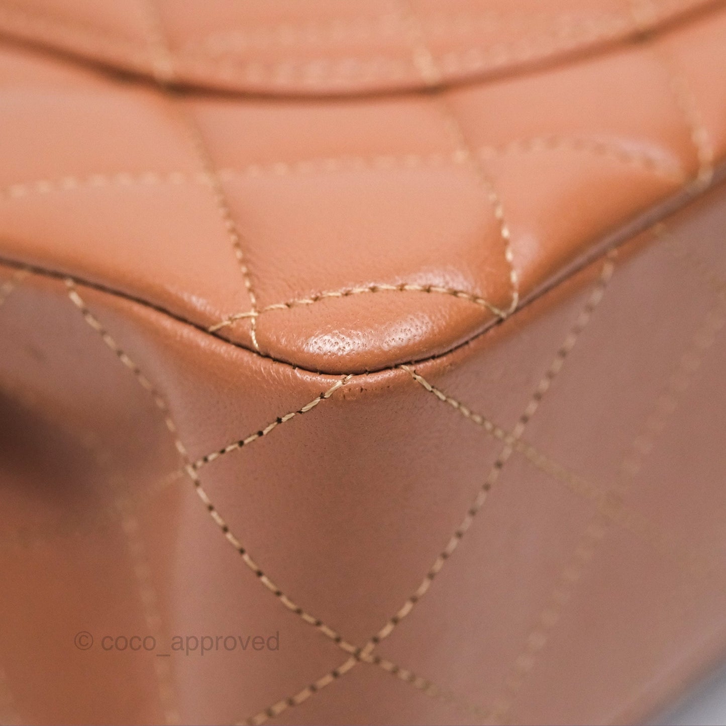 Chanel Small Classic Quilted Flap Dark Beige Caramel Lambskin Gold Hardware