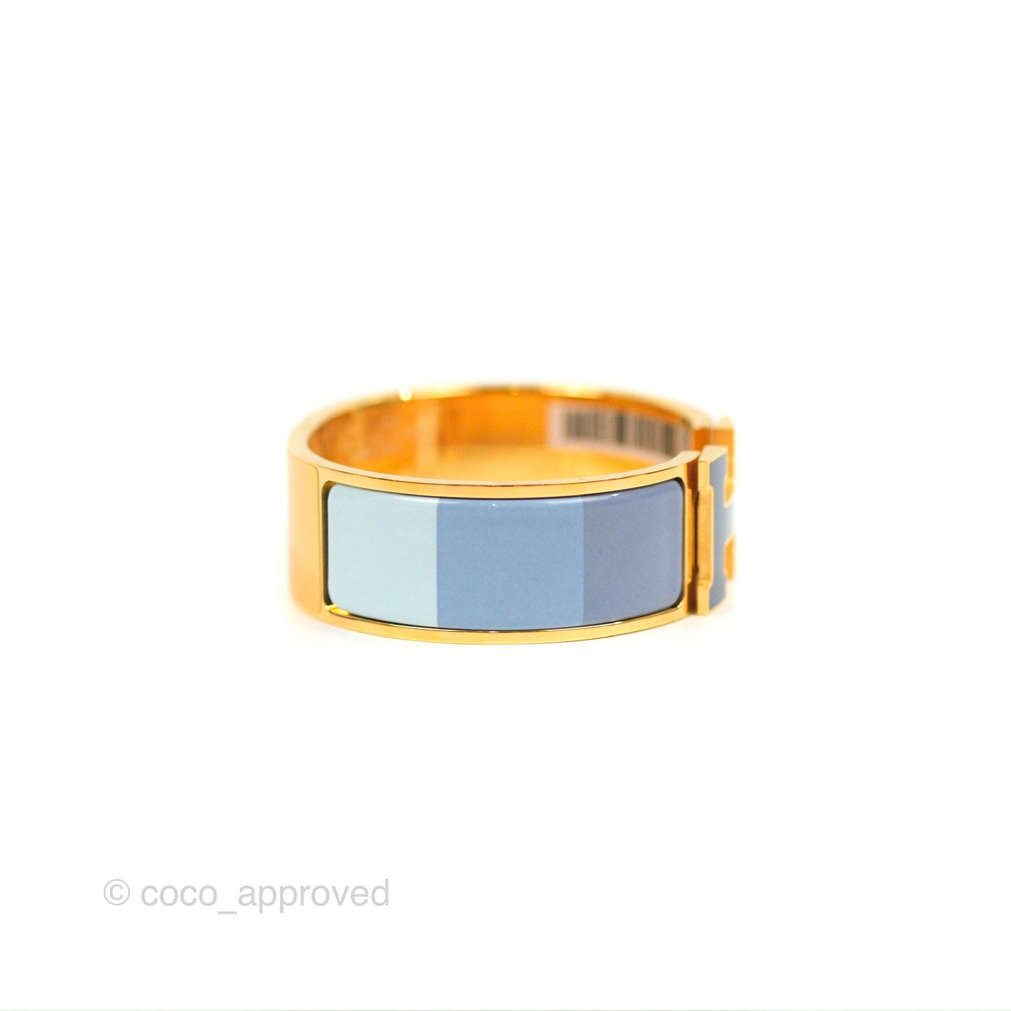 Hermès Clic Clac H Rainbow Bracelet Blue Gold Hardware PM
