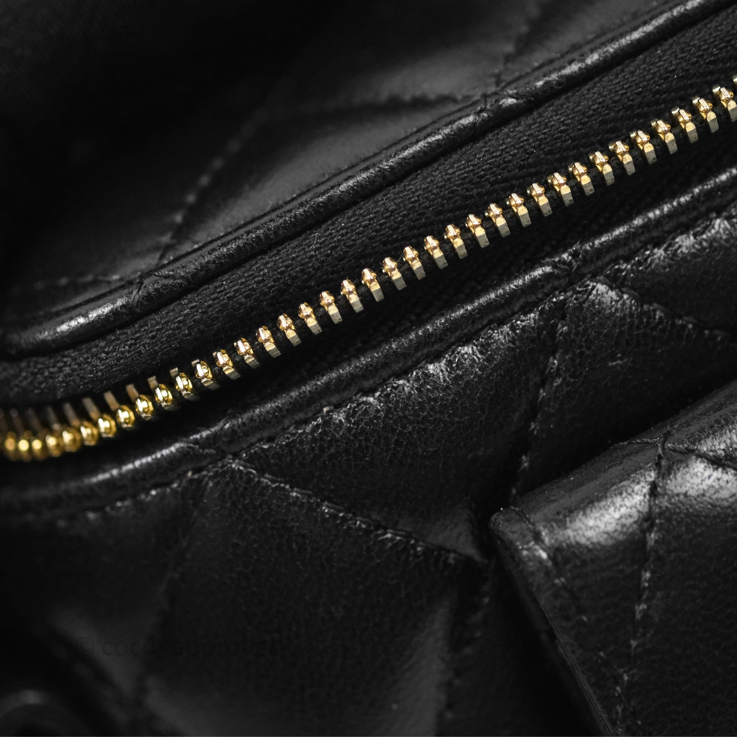 Chanel Cargo Pocket Top Handle Vanity with Chain Black Shiny Lambskin Gold Hardware 22K
