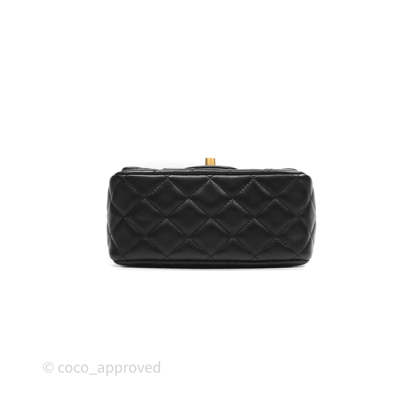 Chanel Romance Mini Square Flap Black Lambskin Aged Gold Hardware