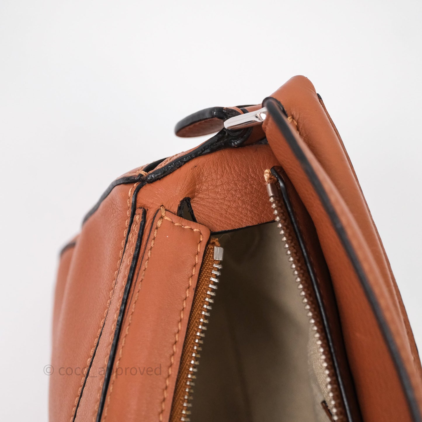 Loewe Mini Puzzle Bag Tan Calfskin Gold Hardware