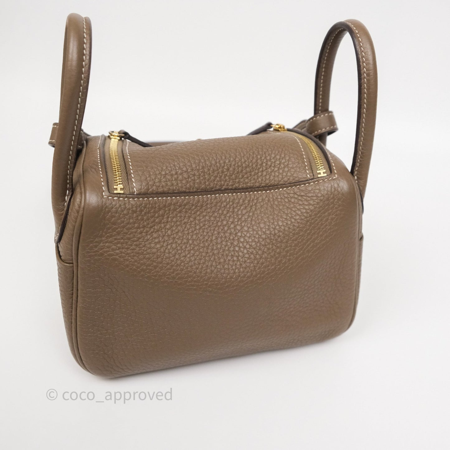 Hermès Mini Lindy 20 Etoupe 18 Clemence Gold Hardware