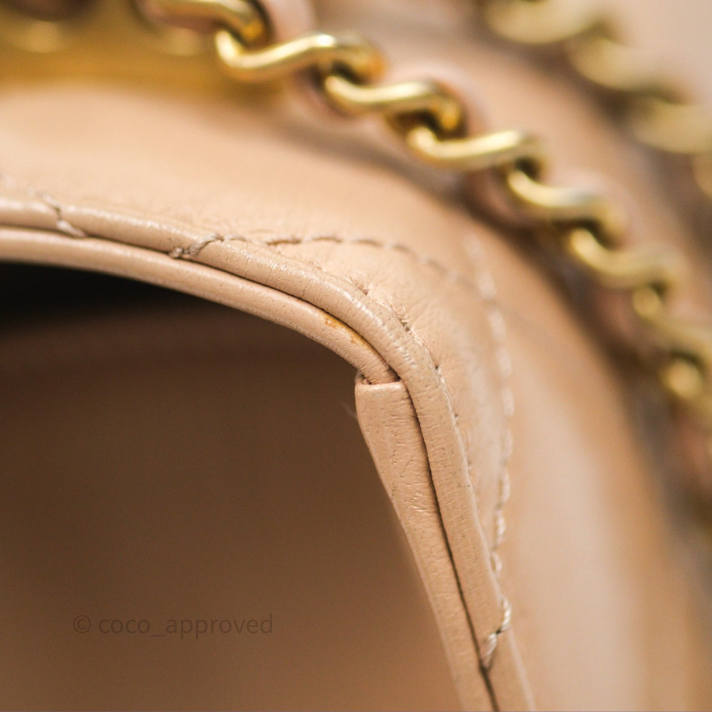 Chanel Quilted Mini Perfect Fit Adjustable Beige Calfskin Gold Hardware