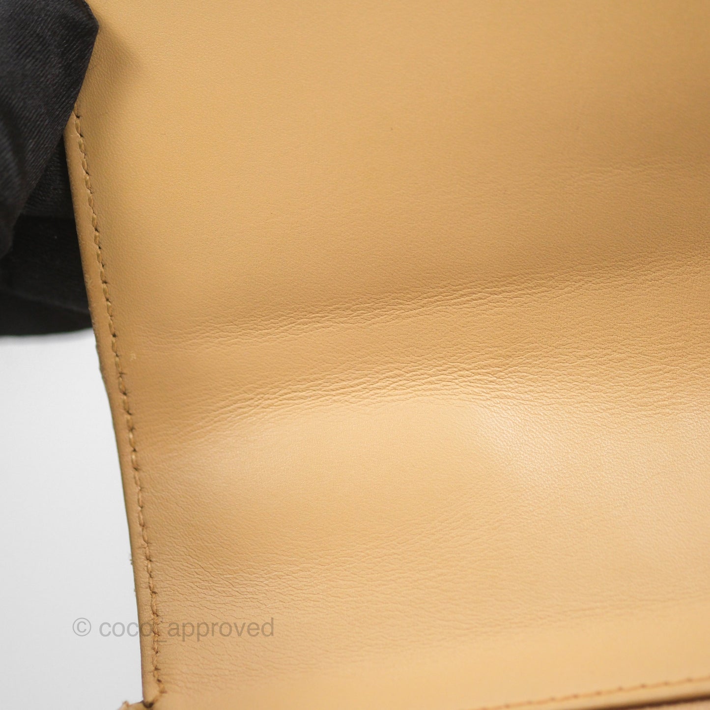 Chanel Vintage Jumbo Beige Flap Bag Lambskin Enamel Hardware