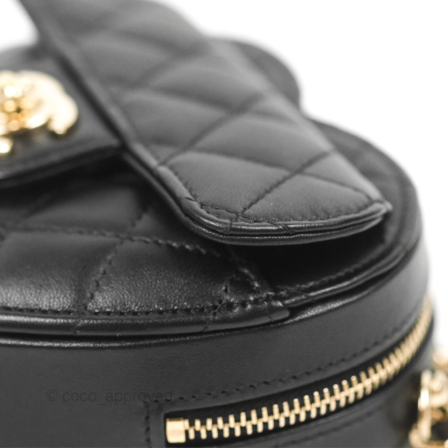 Chanel Small Heart Bag Black Lambskin Gold Hardware 22S