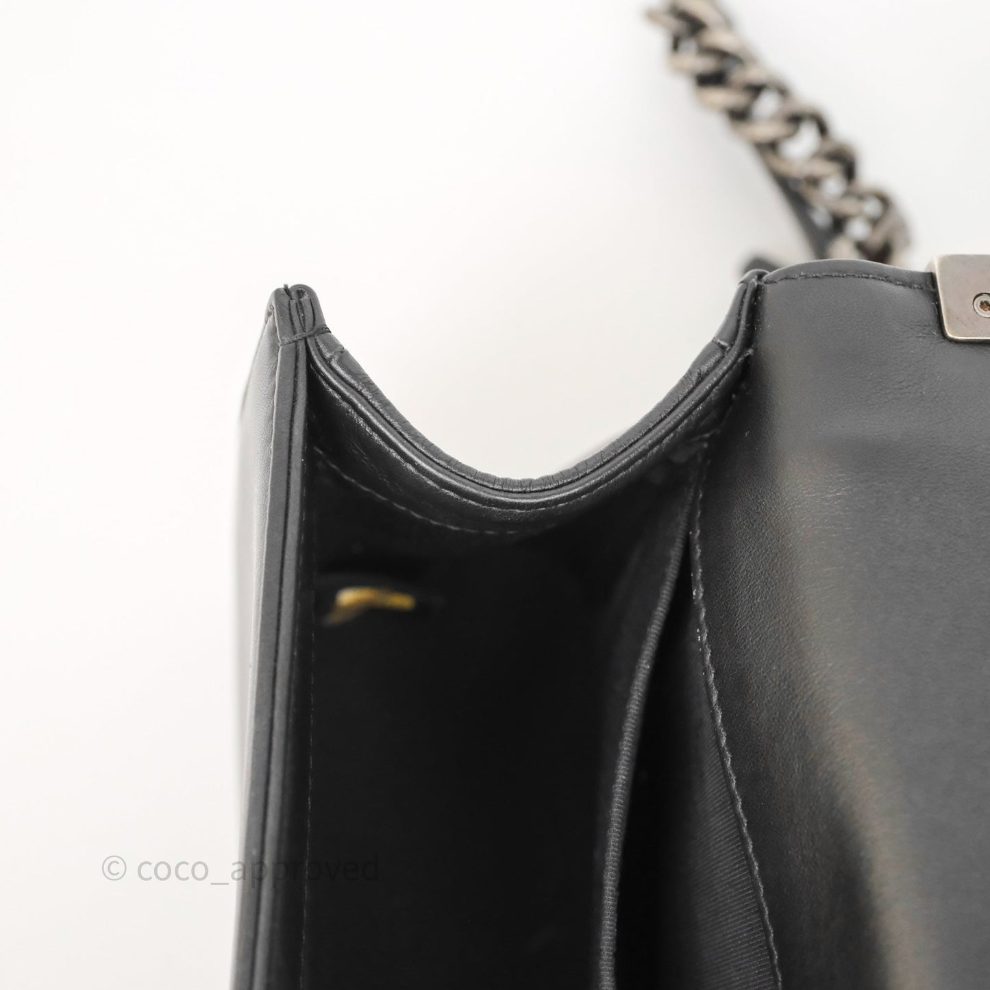 Chanel Quilted Medium Boy Black Lambskin Ruthenium Hardware
