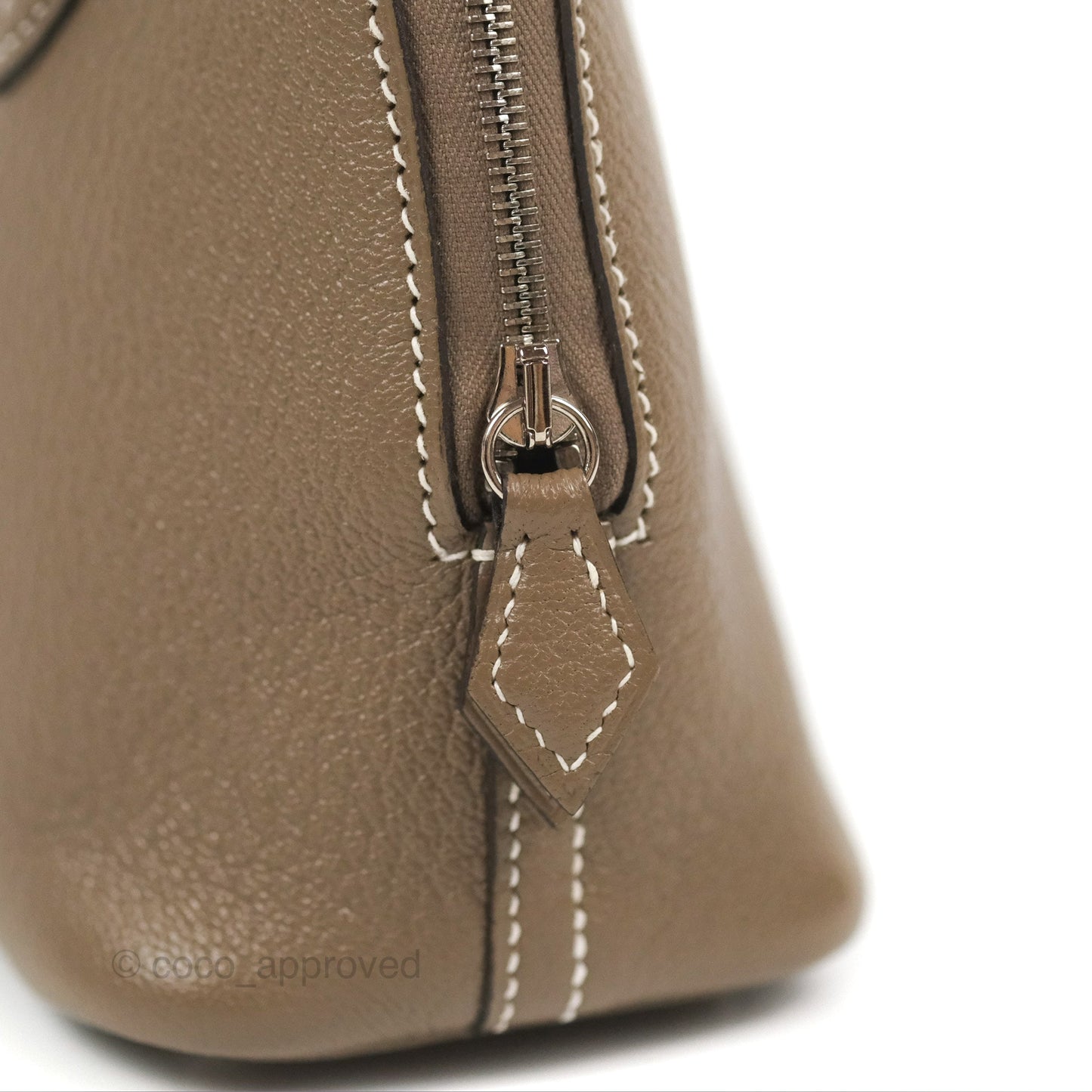 Hermès Bolide Mini 1923 Etoupe Chevre Mysore Palladium Hardware