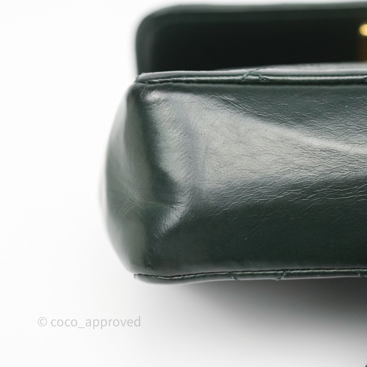 Chanel Vintage Mini Flap Bag Dark Green Lambskin Gold Hardware