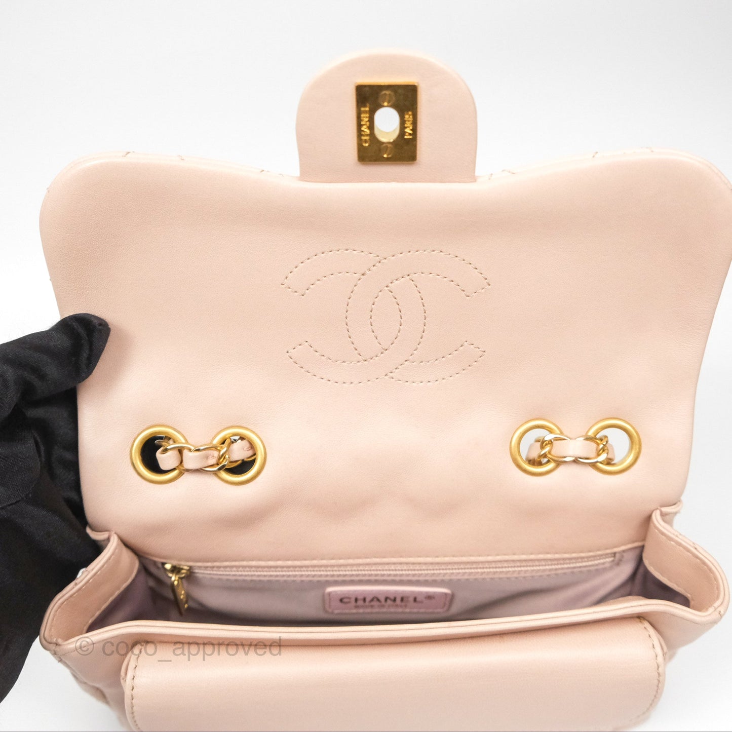 Chanel Flap Bag Pink Aged Gold Hardware