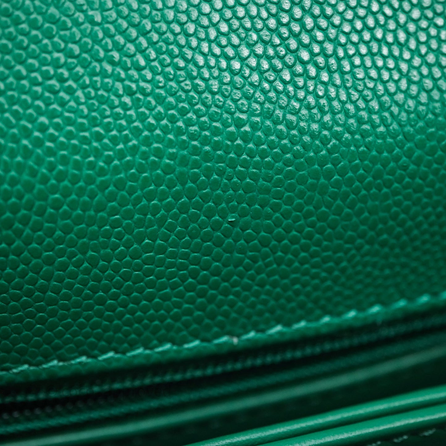 Chanel Mini Coco Handle Quilted Green Caviar Gold Hardware