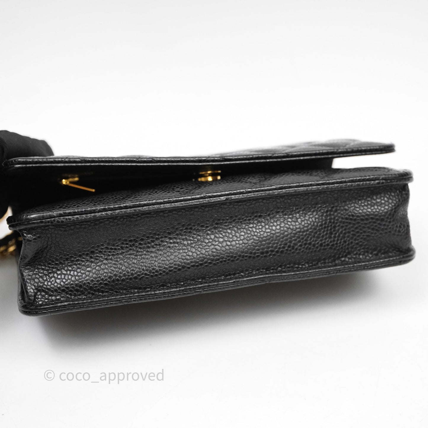 Chanel Classic Wallet On Chain WOC Quilted Black Caviar Gold Hardware