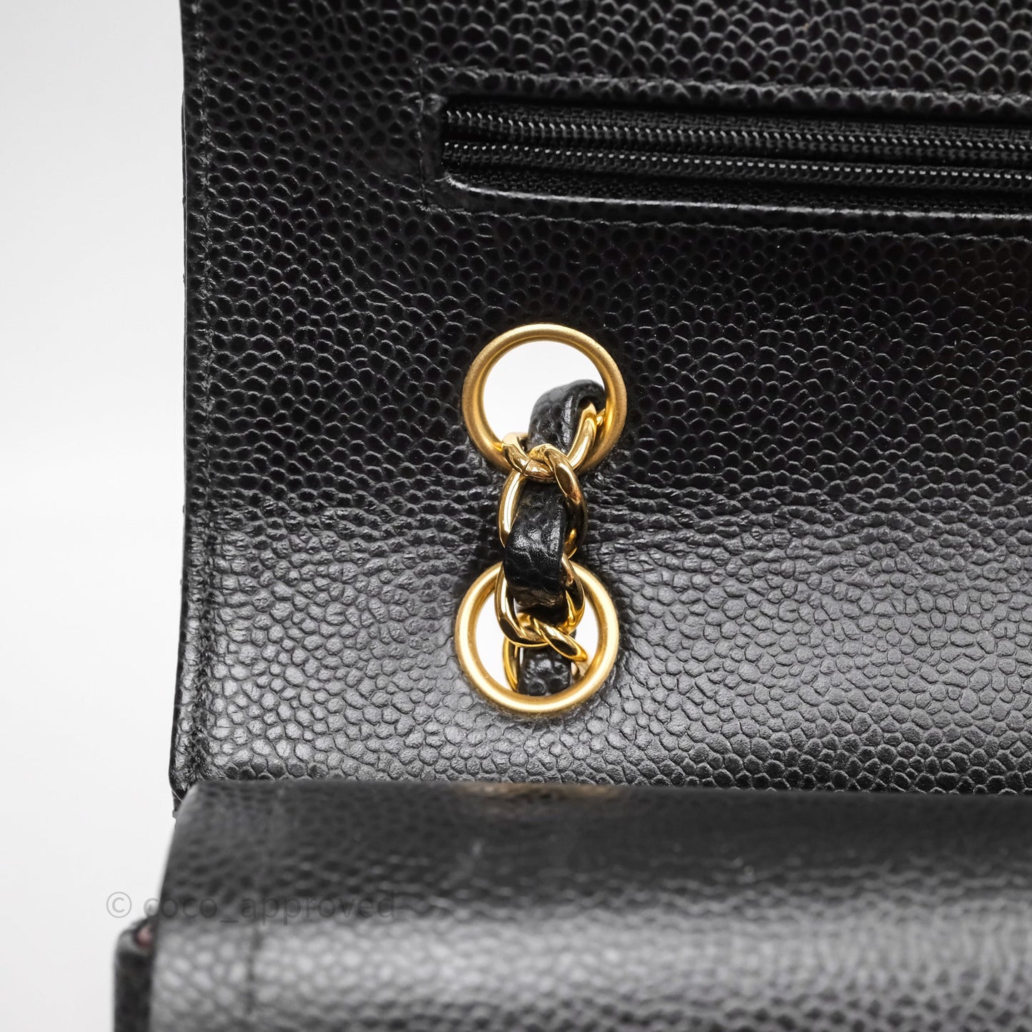Chanel Classic M/L Medium Flap Quilted Black Caviar Gold Hardware