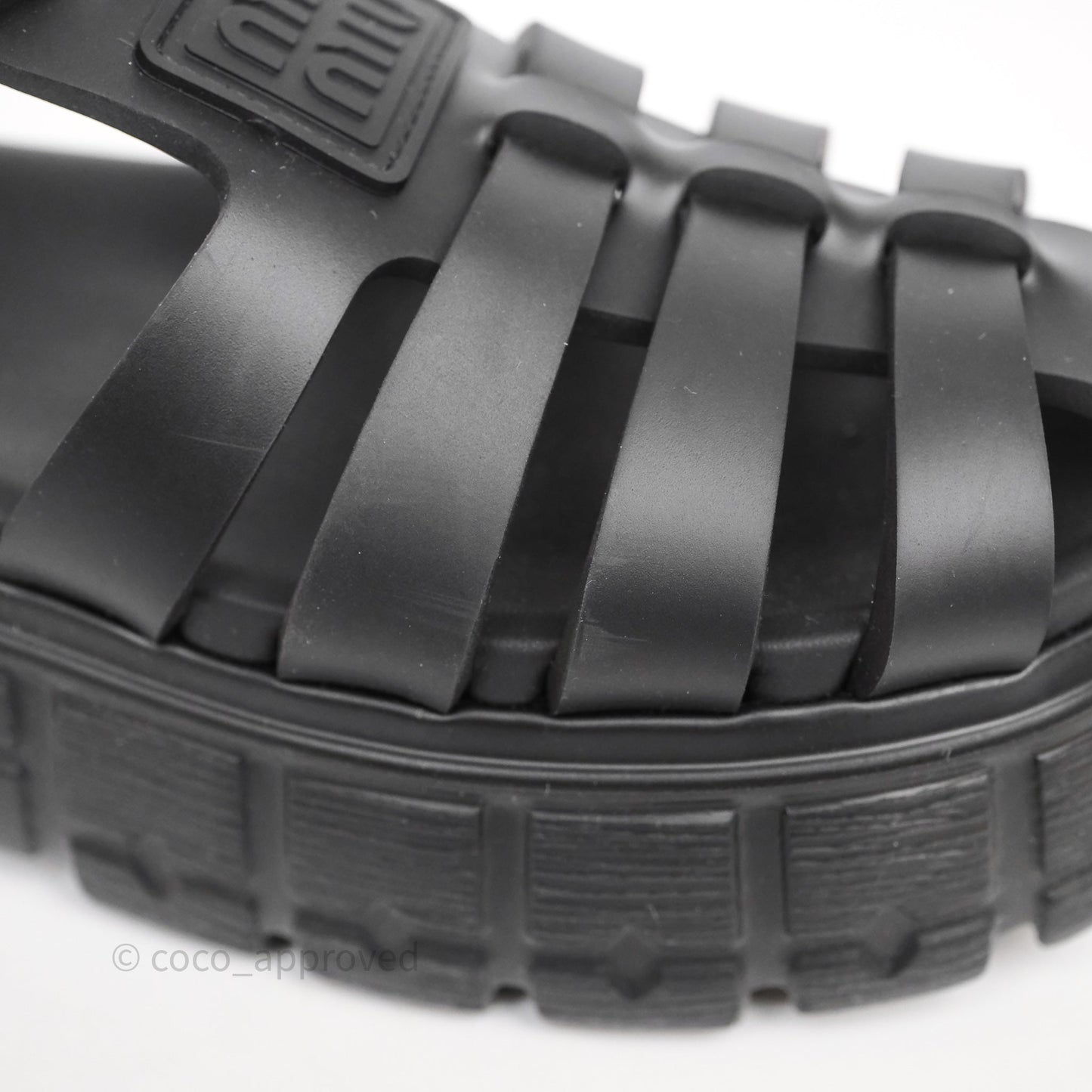 Miu Miu Soft Cage Flatform Sandal Black Size 36