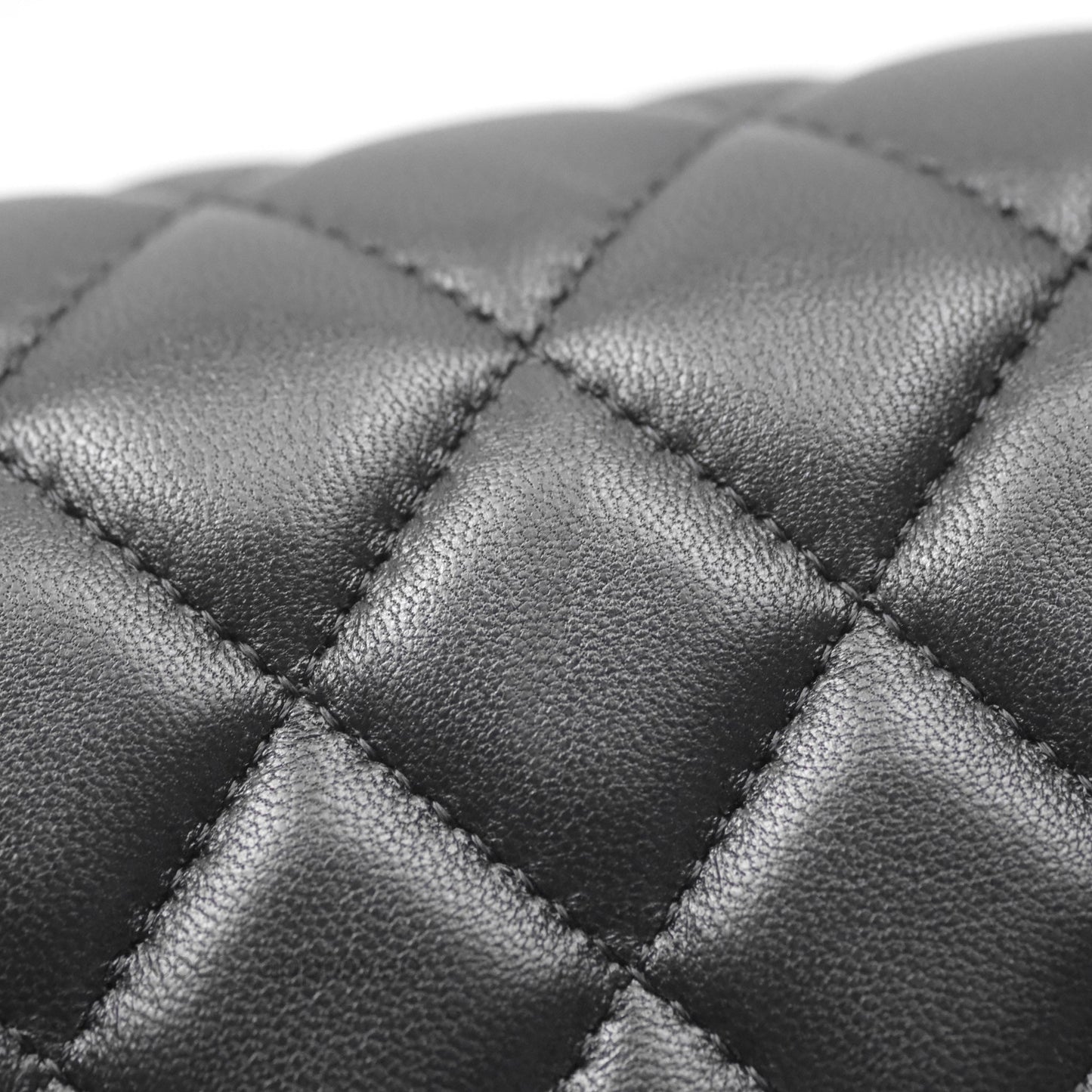 Chanel Quilted Mini Rectangular Flap Black Lambskin Gold Hardware
