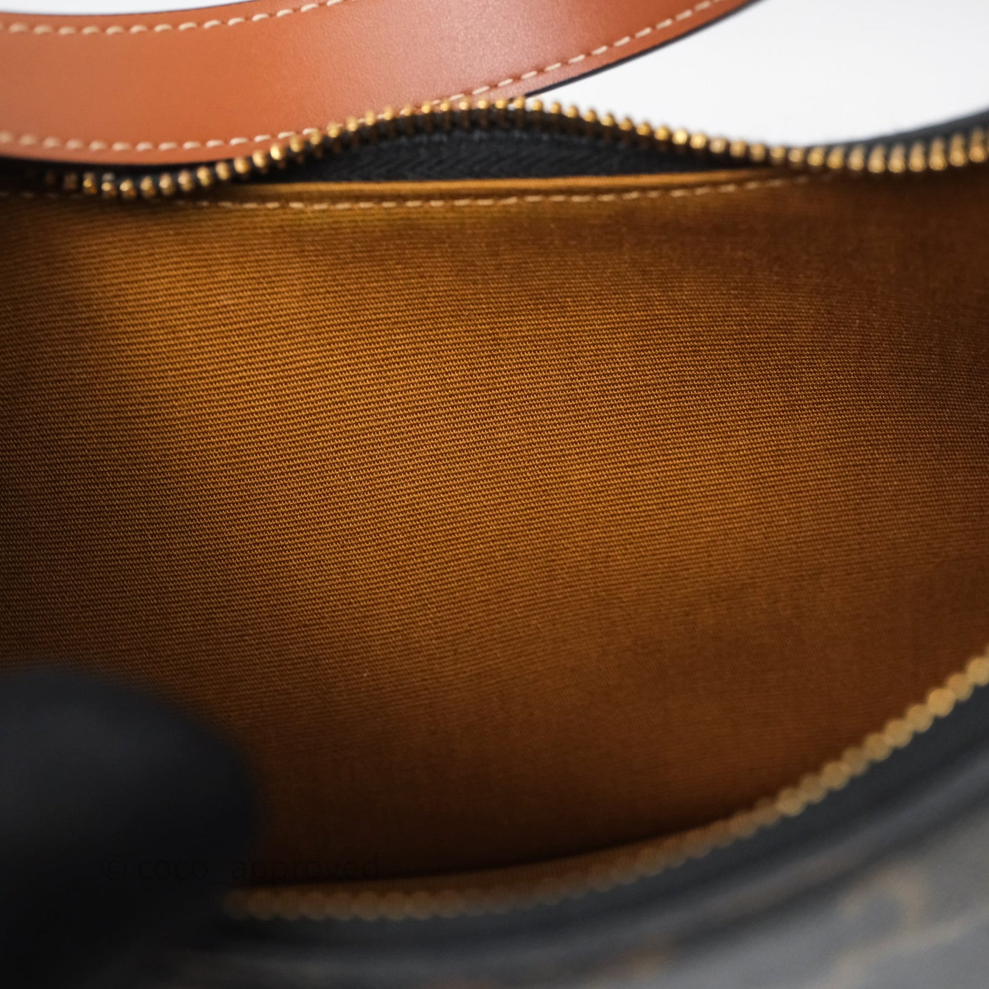 Celine Ava Bag In Triomphe Canvas Calfskin Tan