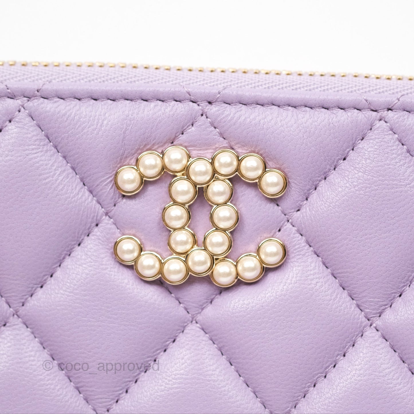 Chanel Pearl CC Small Pouch Purple Lambskin Gold Hardware